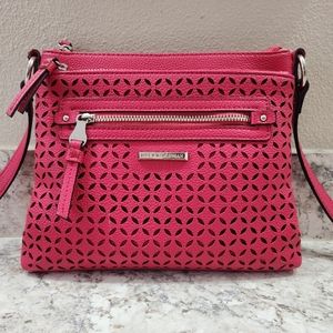 Dana Buchman Pink Eyelet Crossbody Purse